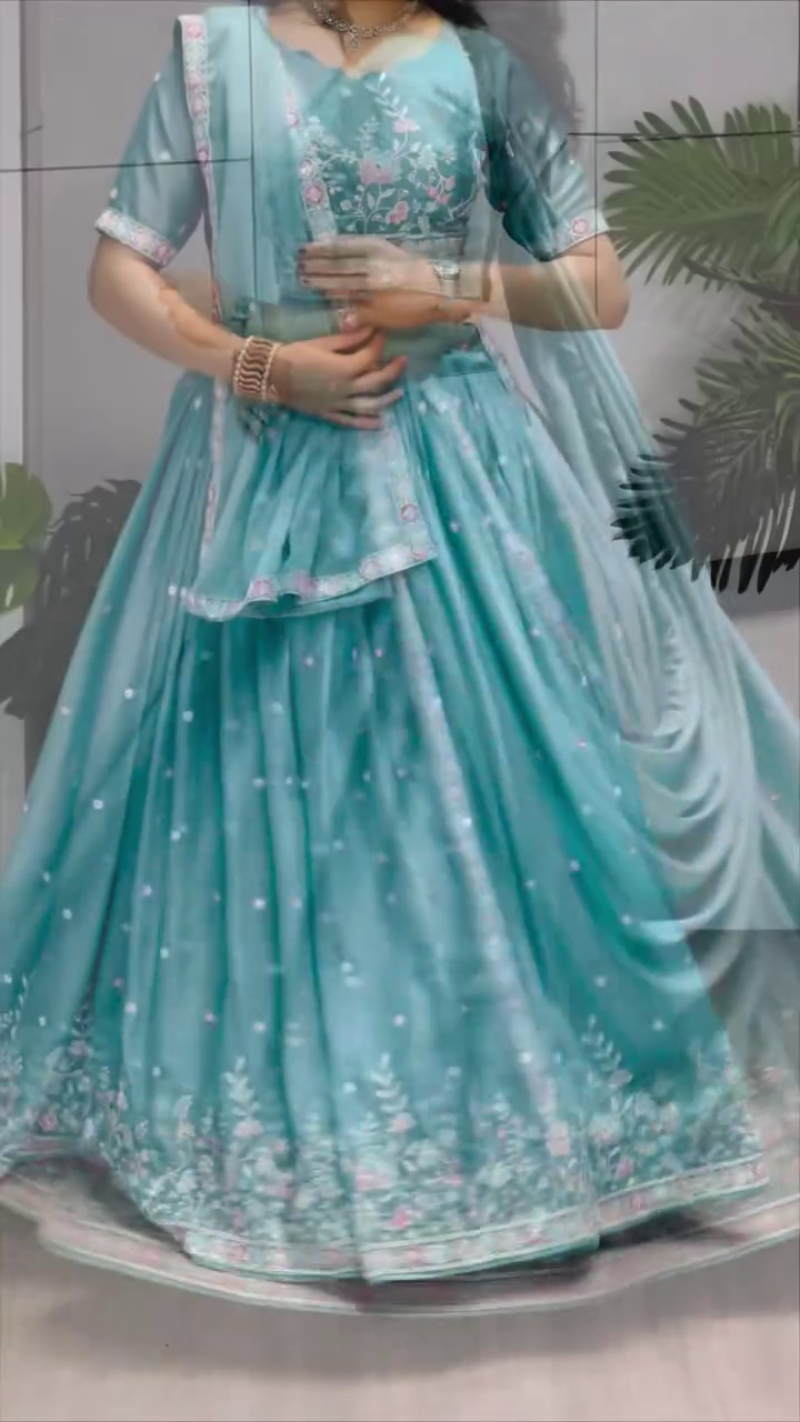 Embroidered Semi Stitched Lehenga Choli - Image 5