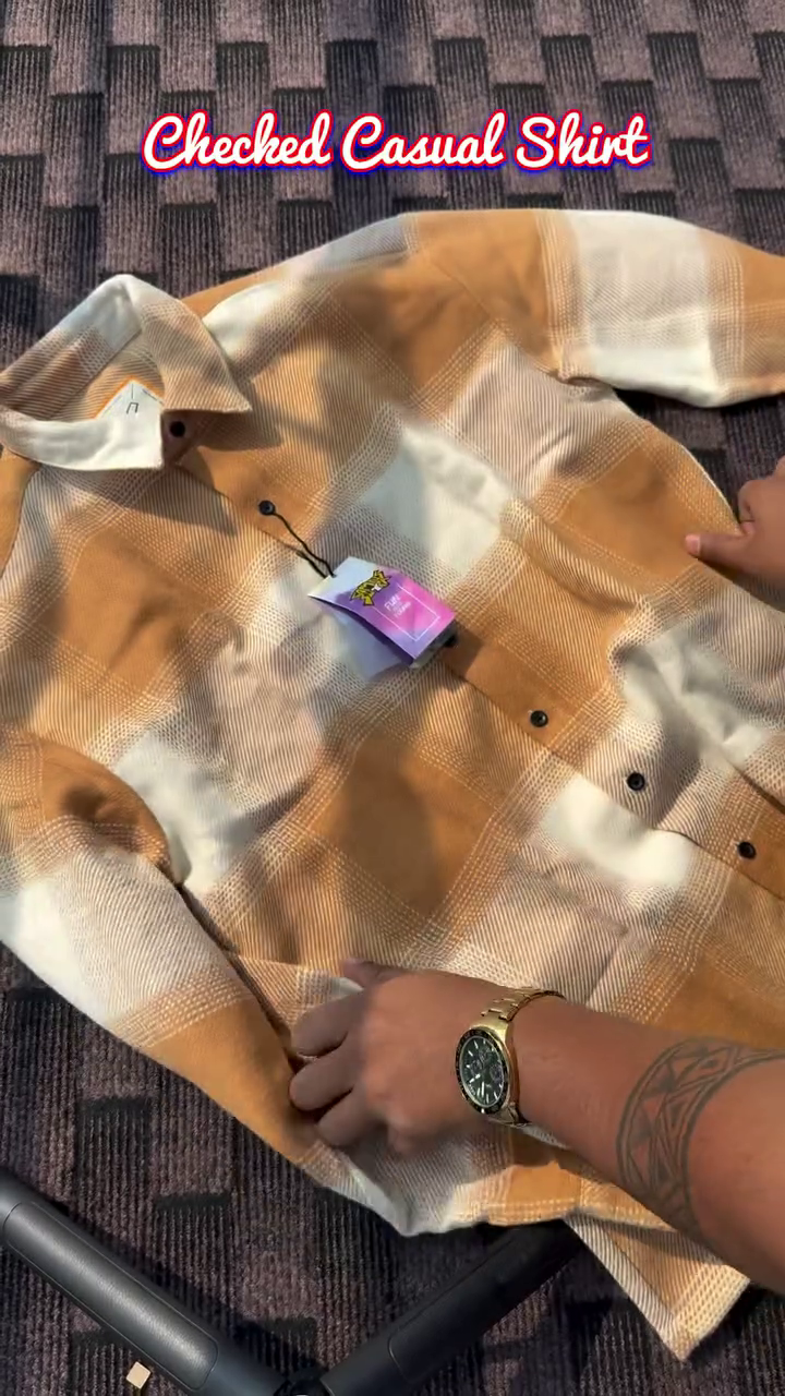 Men Comfort Oversized Fit Buffalo Checked Spread Collar Cotton Casual Shirt - Image 14